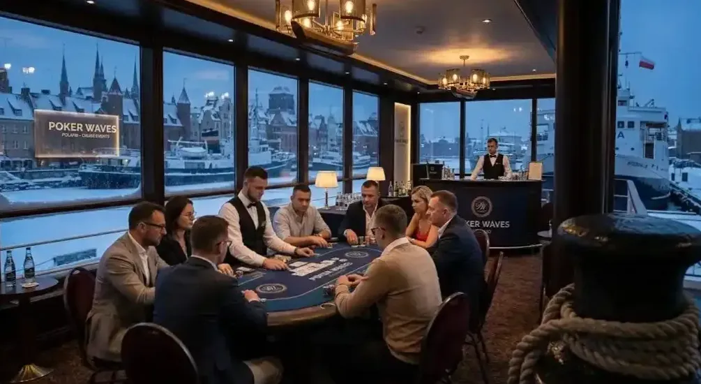 Goście eventu pokerowego na statku